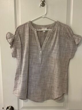 Liz Claiborne striped short sleeve blouse